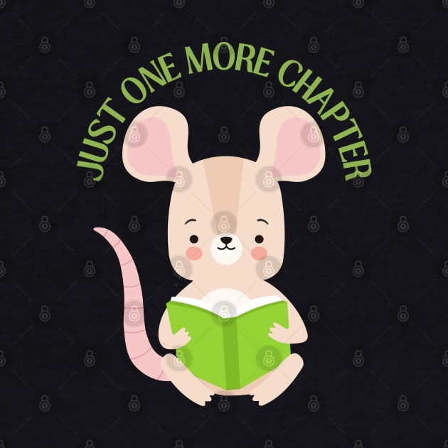 Little mouse reading book Just one more chapter I Love Books Bookoholic by BoogieCreates